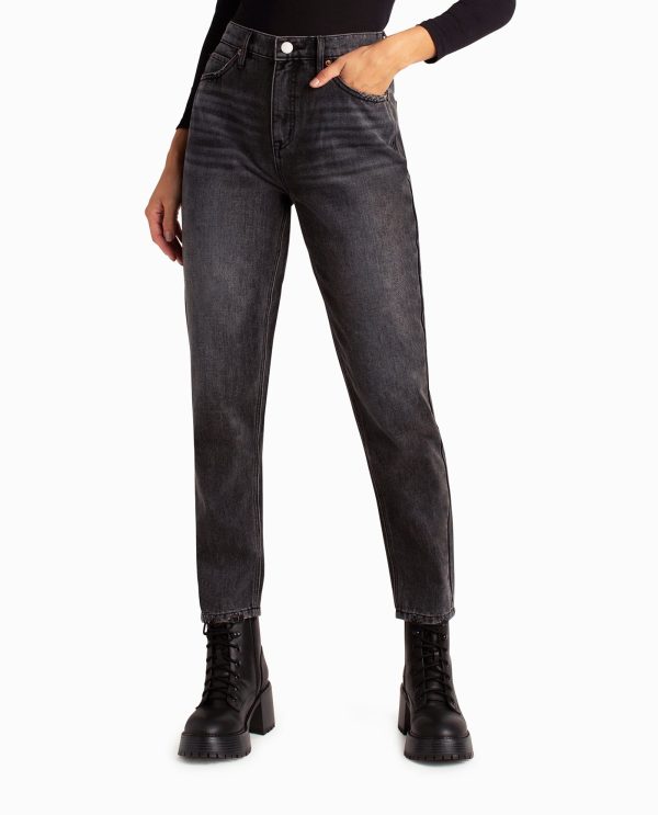 high rise tapered jean
