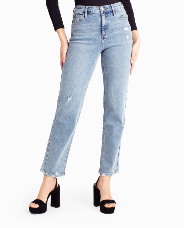 high rise slim straight jean