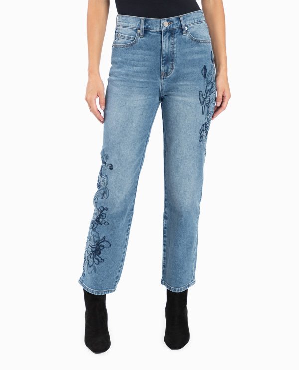 high rise slim straight jean