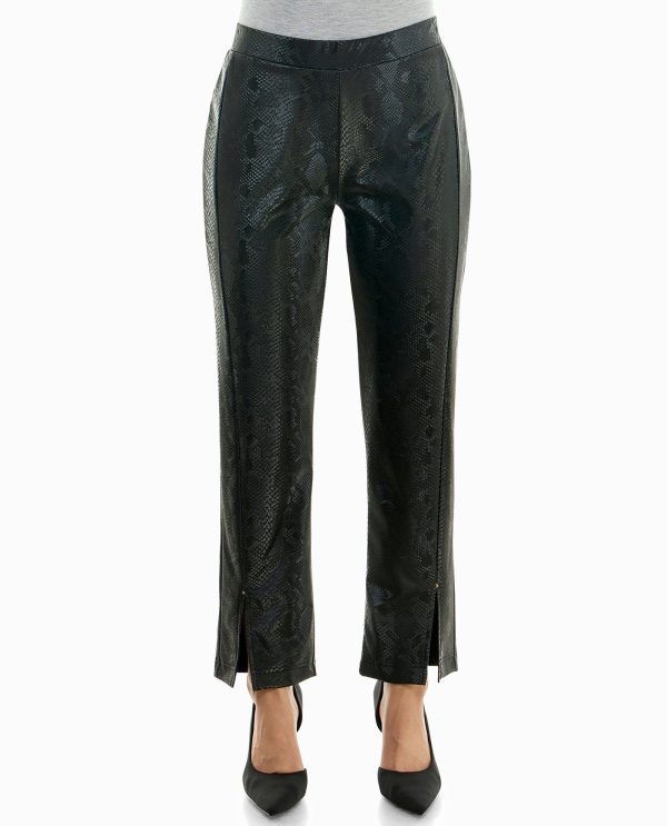 snake embossed vegan leather pant
