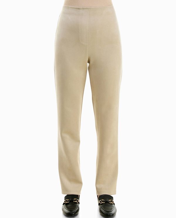 vegan suede pull on slim leg pant