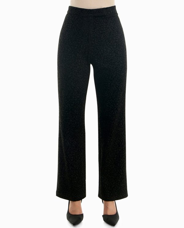 flocked ponte fly front pant
