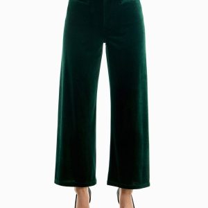 stretch velvet zipper front pant